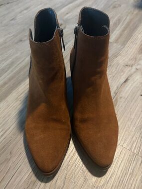 Brown Classic Side-Zip Suede Ankle Boots